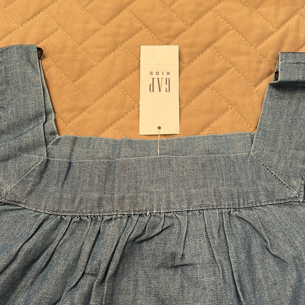 GAP Kids Tiered Chambray Square neck Dress / NWT / S - Picture 7 of 16